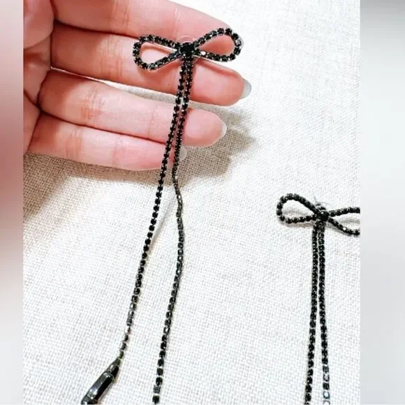 Rhinestone drop earrings #1452 - Picture 4 of 4